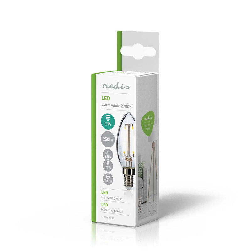 Nedis LEDBFE14CAN Retro Led-gloeilamp E14 Kaars 2,5 W 250 Lm