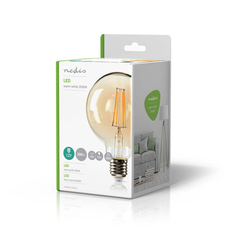 Nedis LEDBDFE27G95GD Retro Led-gloeilamp E27 G95 2,8 W 200 Lm