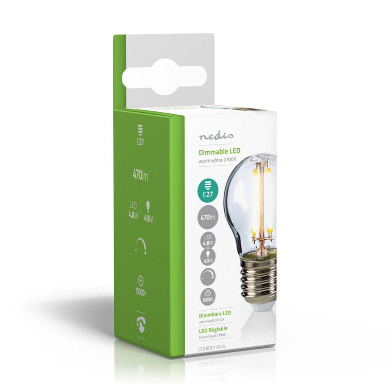 Nedis LEDBDE27G45 Retro Led-gloeilamp E27 G45 4,8 W 470 Lm