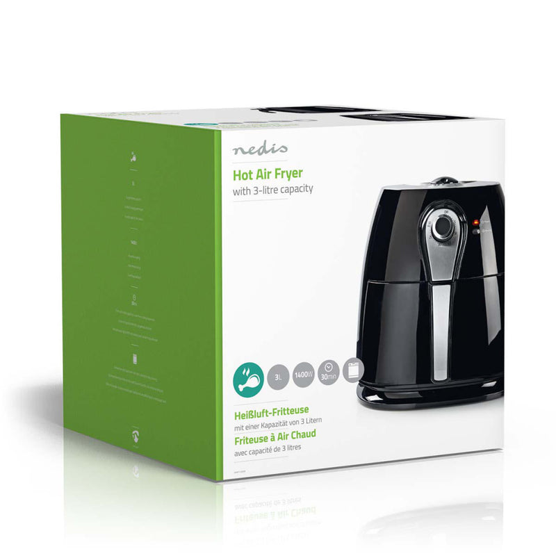 Nedis KAAF110EBK Heteluchtfriteuse 3 Liter 1400W Zwart