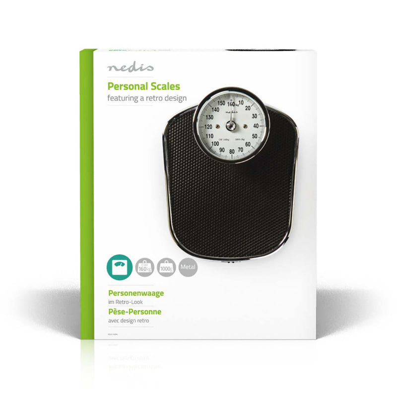Nedis PESC110ABK Personenweegschaal Analoog Retro Ontwerp