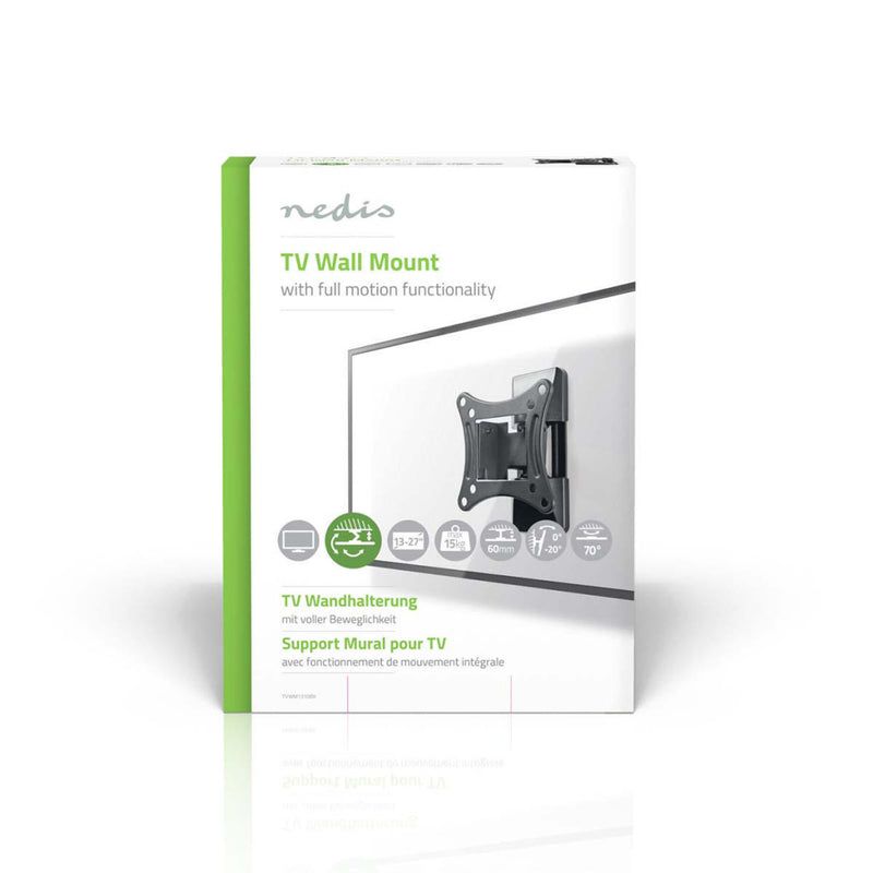Nedis TVWM1310BK Full-motion Tv-muurbeugel 13 - 27&quot; Max. 15 Kg 1 Scharnierpunt