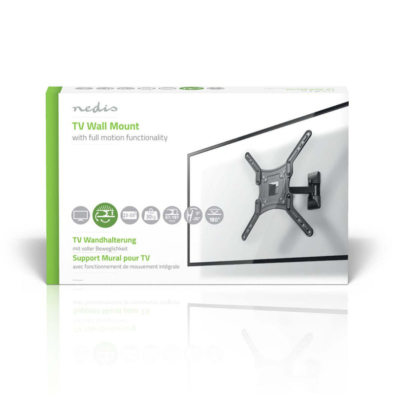 Nedis TVWM1430BK Full-motion Tv-muurbeugel 23 - 55&quot; Max. 30 Kg 2 Scharnierpunten