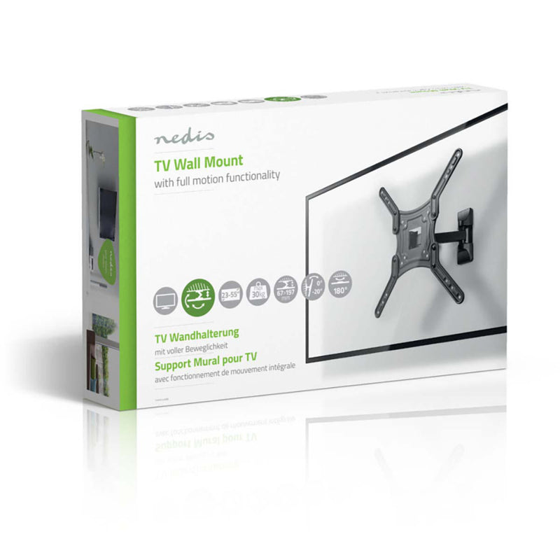 Nedis TVWM1430BK Full-motion Tv-muurbeugel 23 - 55&quot; Max. 30 Kg 2 Scharnierpunten