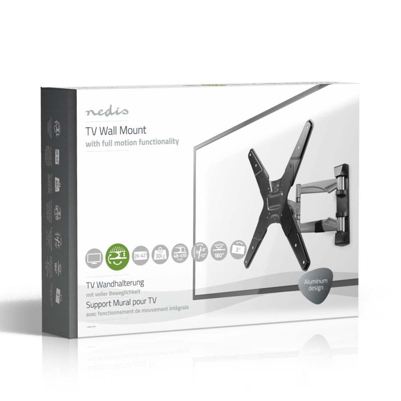 Nedis TVWM5530BK Full-motion Tv-muurbeugel 26 - 42&quot; Max. 30 Kg 3 Scharnierpunten