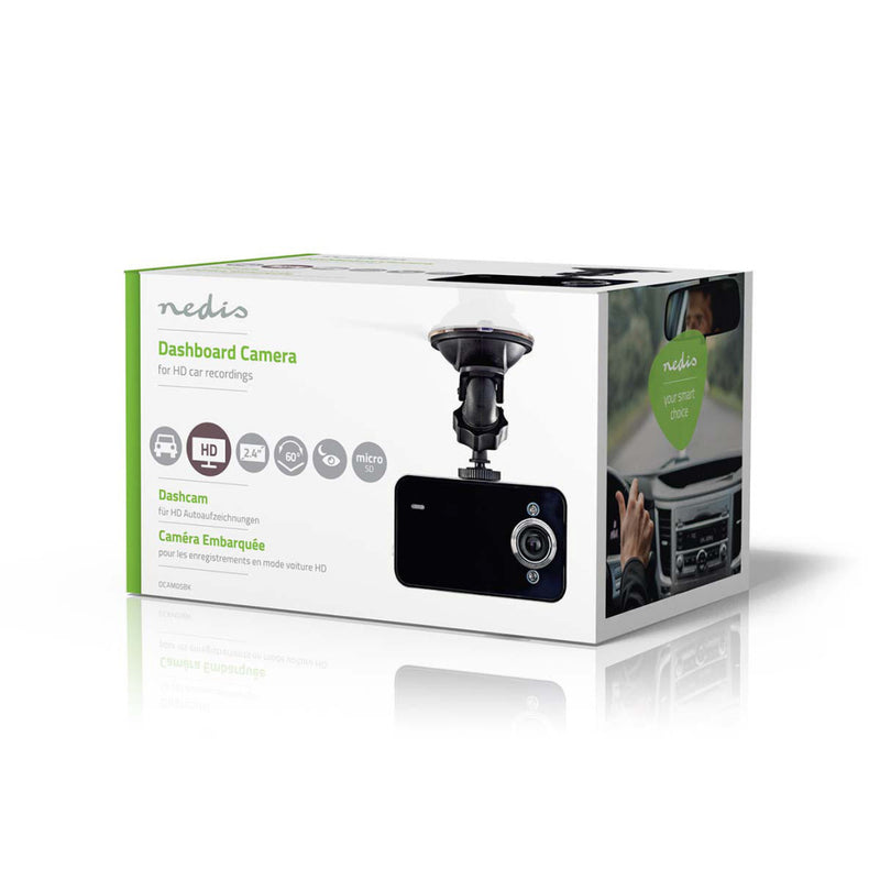 Nedis DCAM05BK Dashcam Hd 720p 2.4&quot; 60&deg; Zichthoek