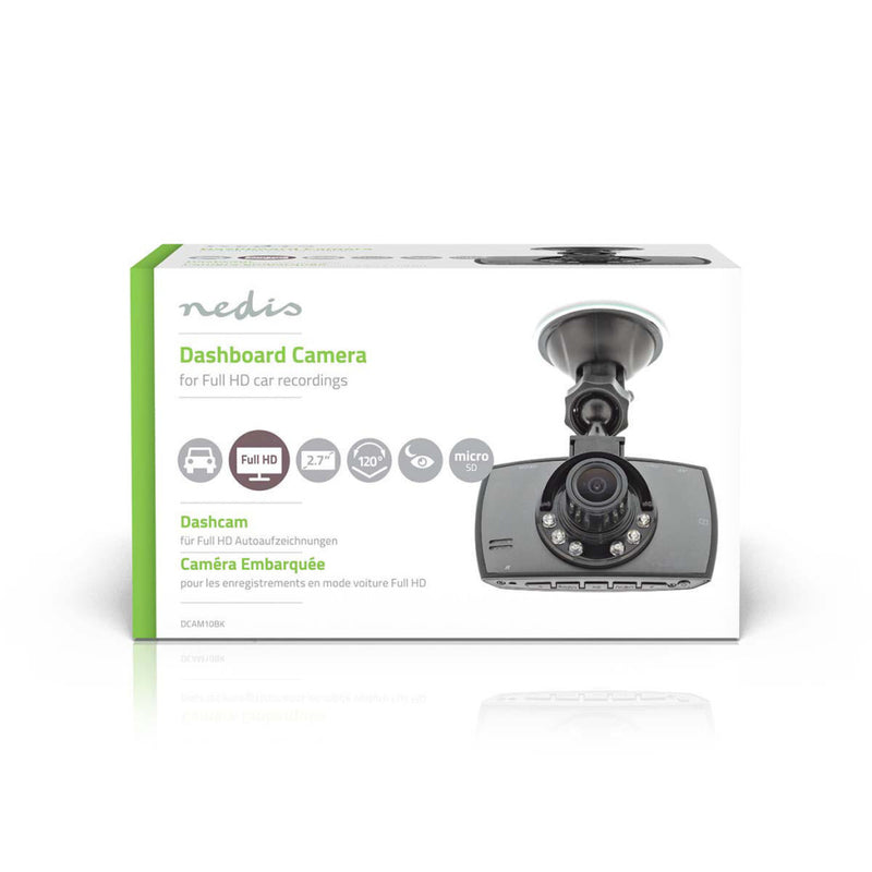 Nedis DCAM10BK Dashcam Full-hd 1080p 2.7&quot; 120&deg; Zichthoek