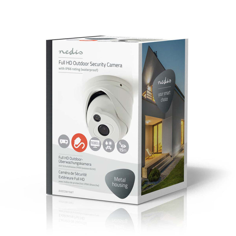 Nedis AHDCDW15WT Cctv-beveiligingscamera Dome Full Hd Voor Gebruik Met Analoge Hd-dvr