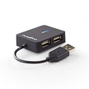 Nedis UHUBU2410BK Usb-hub 4-poorts Usb 2.0 Reisformaat