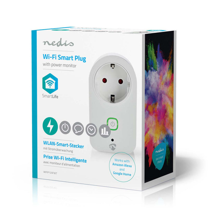 Nedis WIFIP120FWT Wi-fi Smart Plug Stroommeter Schuko Type F 16a