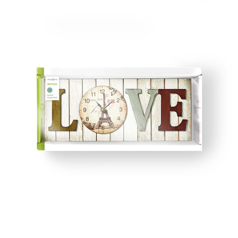 Nedis CLWA001WDL40 Houtstijl Wandklok In Lijst Model &#039;love&#039;