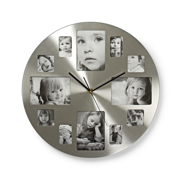Nedis CLWA003PH40 Ronde Wandklok Diameter 40 Cm Fotolijst Zilver