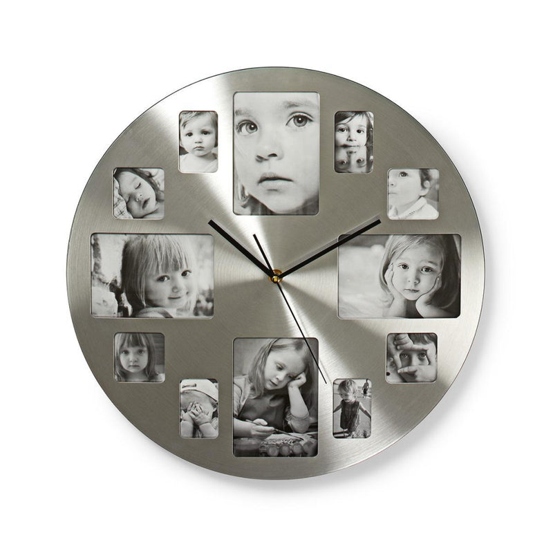 Nedis CLWA003PH40 Ronde Wandklok Diameter 40 Cm Fotolijst Zilver