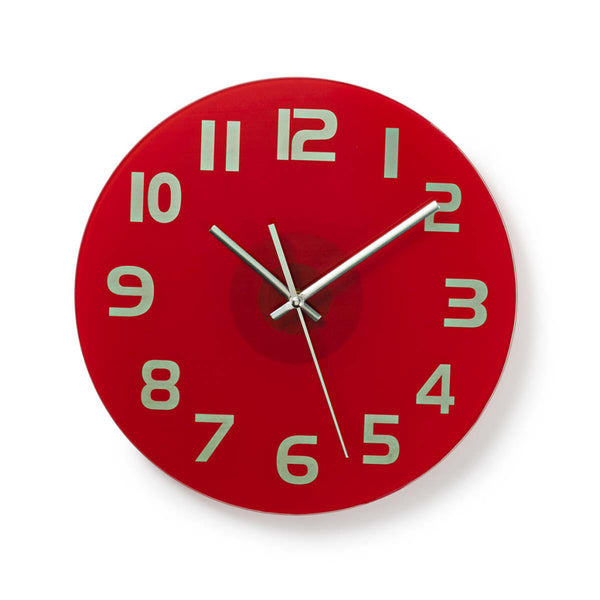Nedis CLWA006GL30RD Ronde Wandklok Diameter 30 Cm Eenvoudig Te Lezen Cijfers Helder-rood