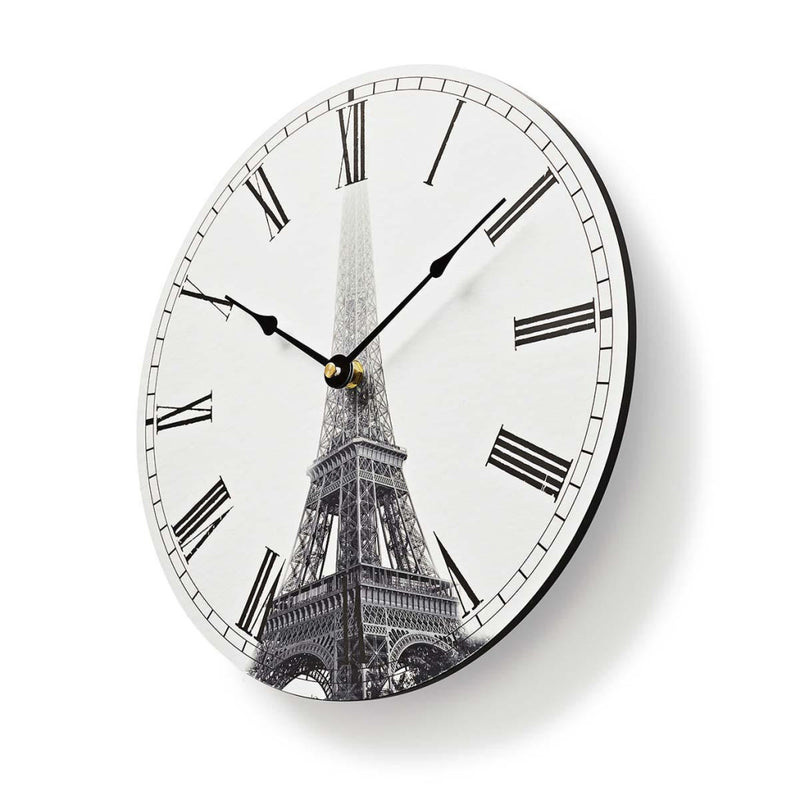 Nedis CLWA007WD30ET Wandklok 30 cm Eiffeltoren Print