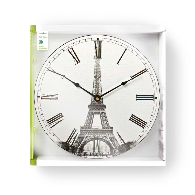 Nedis CLWA007WD30ET Wandklok 30 cm Eiffeltoren Print