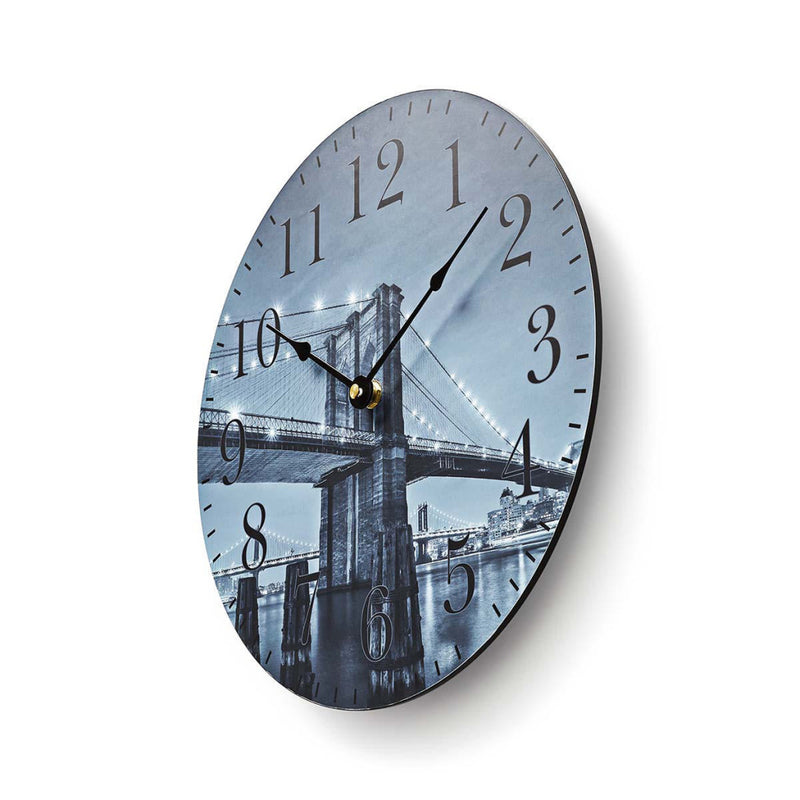Nedis CLWA007WD30BB Ronde Wandklok Diameter 30 Cm Brooklyn Bridge-afbeelding