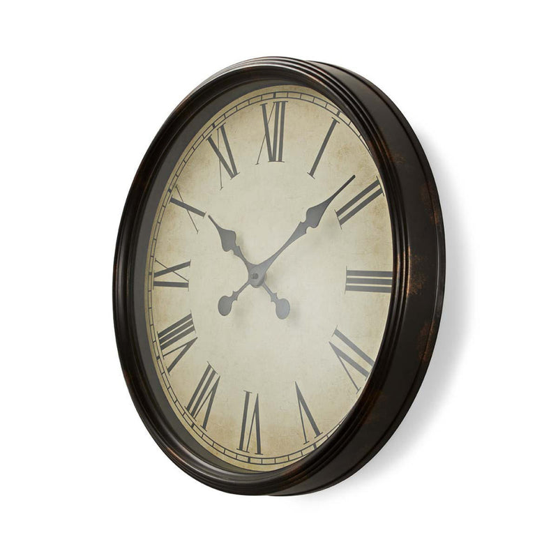 Nedis CLWA008WD50BK Ronde Wandklok Diameter 50 Cm Antieken Stijl Zwart
