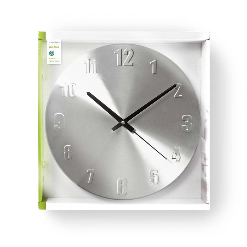 Nedis CLWA009MT30 Ronde Wandklok Diameter 30 Cm Aluminium