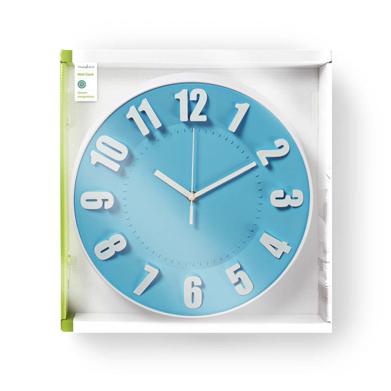 Nedis CLWA012PC30BU Ronde Wandklok Diameter 30 Cm Blauw