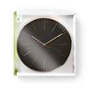 Nedis CLWA013PC30BK Ronde Wandklok Diameter 30 Cm Zwart & Roze-goud