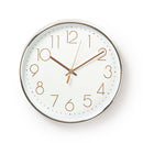 Nedis CLWA015PC30RE Ronde Wandklok Diameter 30 Cm Wit & Metallic