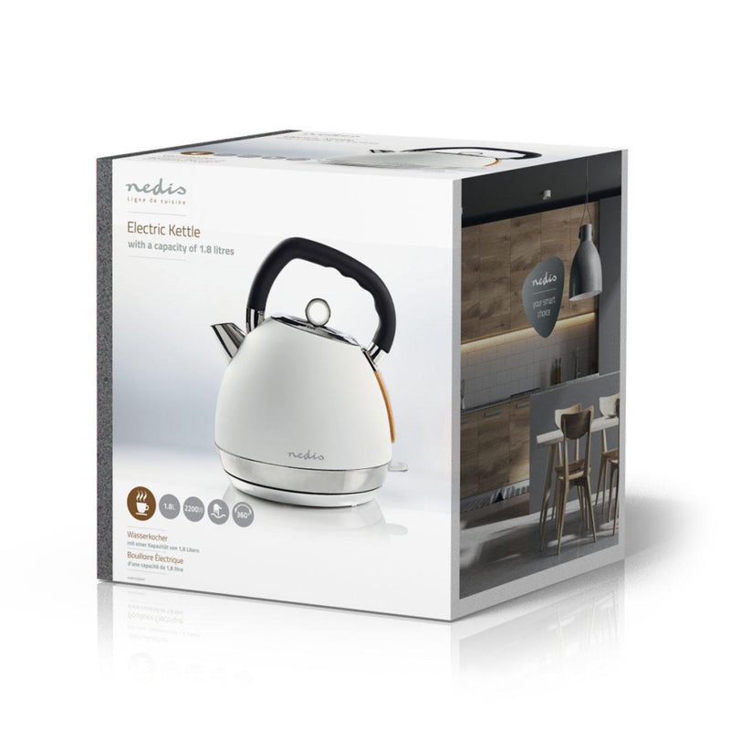 Nedis KAWK520EWT Waterkoker 1,8L 2200W Soft-touch Wit