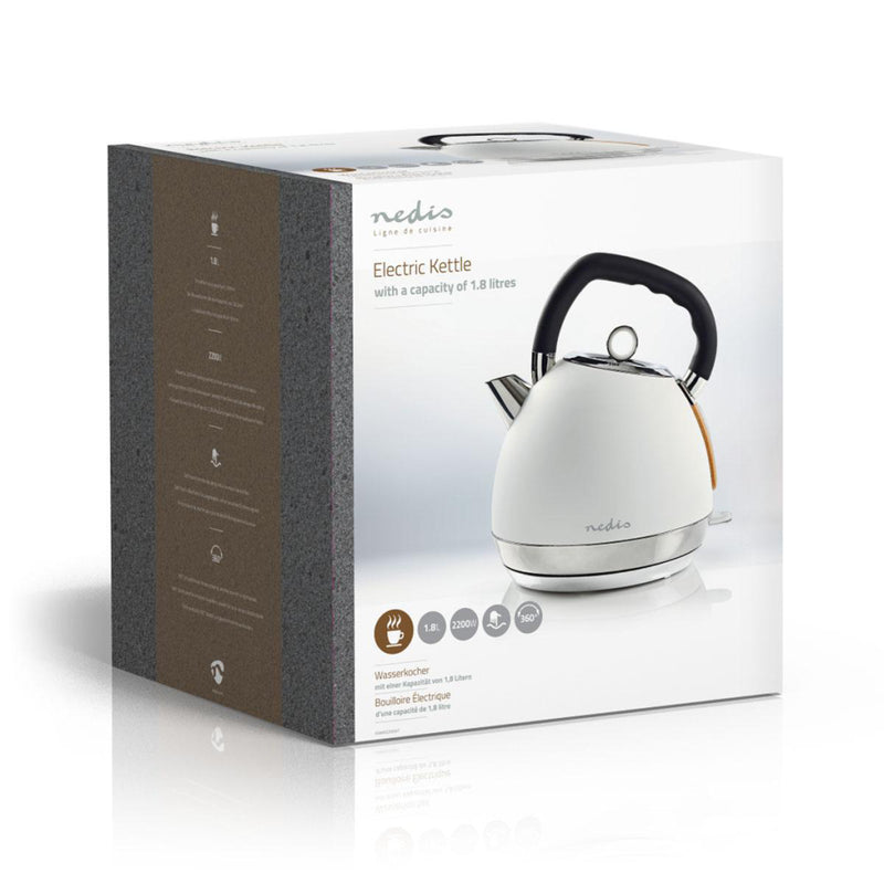 Nedis KAWK520EWT Waterkoker 1,8L 2200W Soft-touch Wit