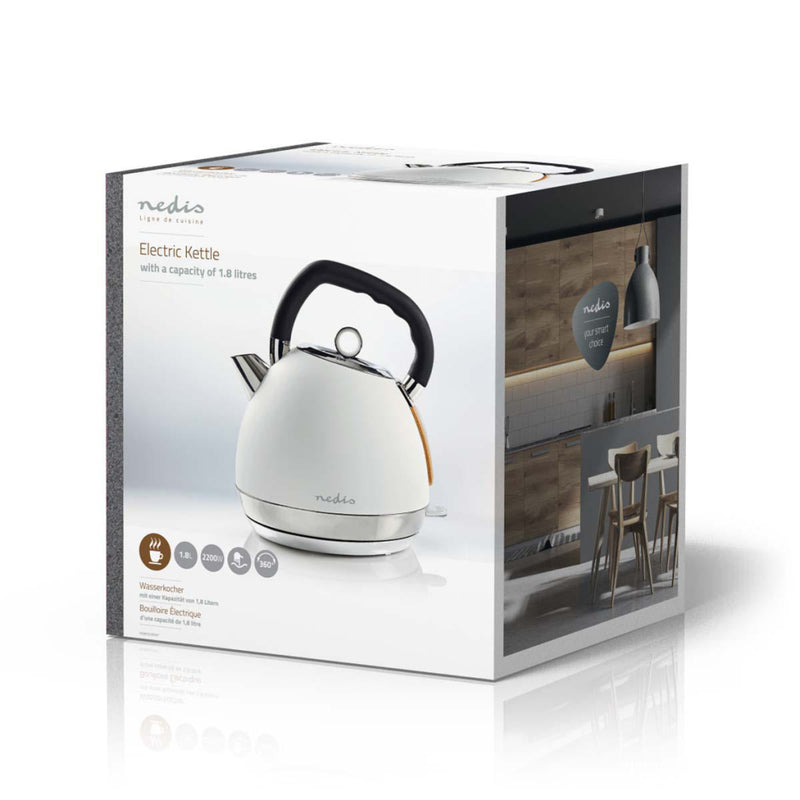 Nedis KAWK520EWT Waterkoker 1,8L 2200W Soft-touch Wit