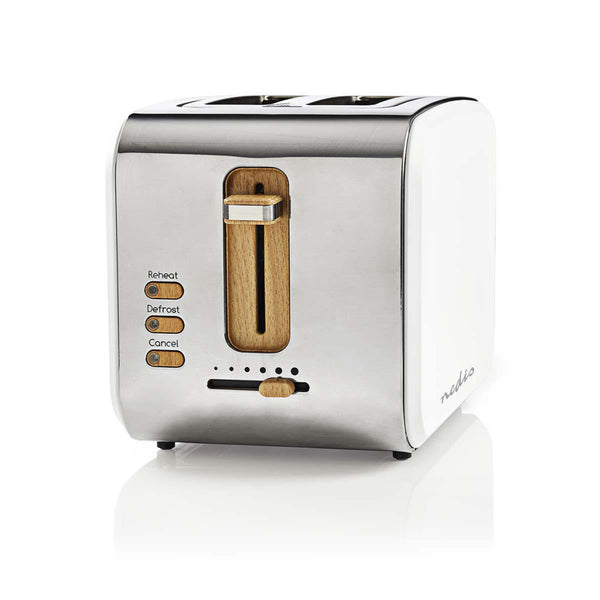 Nedis KABT510EWT Broodrooster 2 Brede Sleuven Soft-touch Wit