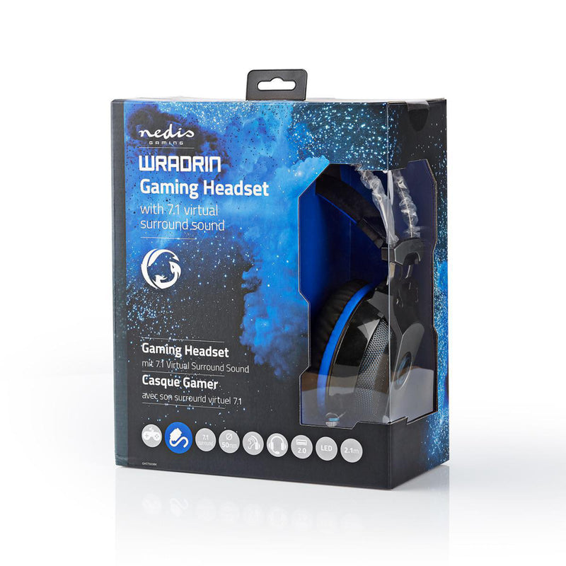 Nedis GHST500BK Gaming Headset Over-ear 7.1 Virtual Surround Led Light Usb Connector