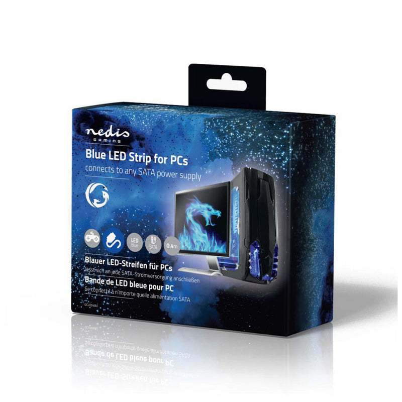 Nedis GCLD04BU Led-lichtstrip Voor Gaming Blauw 40 Cm Gevoed Over Sata Desktop-pc