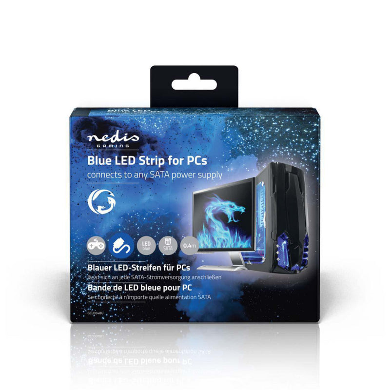 Nedis GCLD04BU Led-lichtstrip Voor Gaming Blauw 40 Cm Gevoed Over Sata Desktop-pc