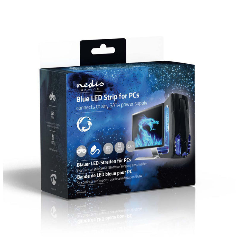 Nedis GCLD04BU Led-lichtstrip Voor Gaming Blauw 40 Cm Gevoed Over Sata Desktop-pc