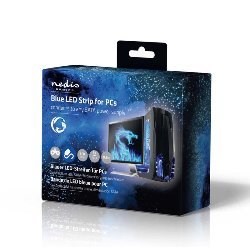 Nedis GCLD05BU Led-lichtstrip Voor Gaming Blauw 50 Cm Gevoed Over Sata Desktop-pc