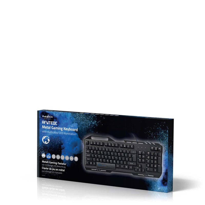 Nedis GKBD200BKUS Gaming-toetsenbord Rgb-verlichting Usb 2.0 Us International Metalen Design