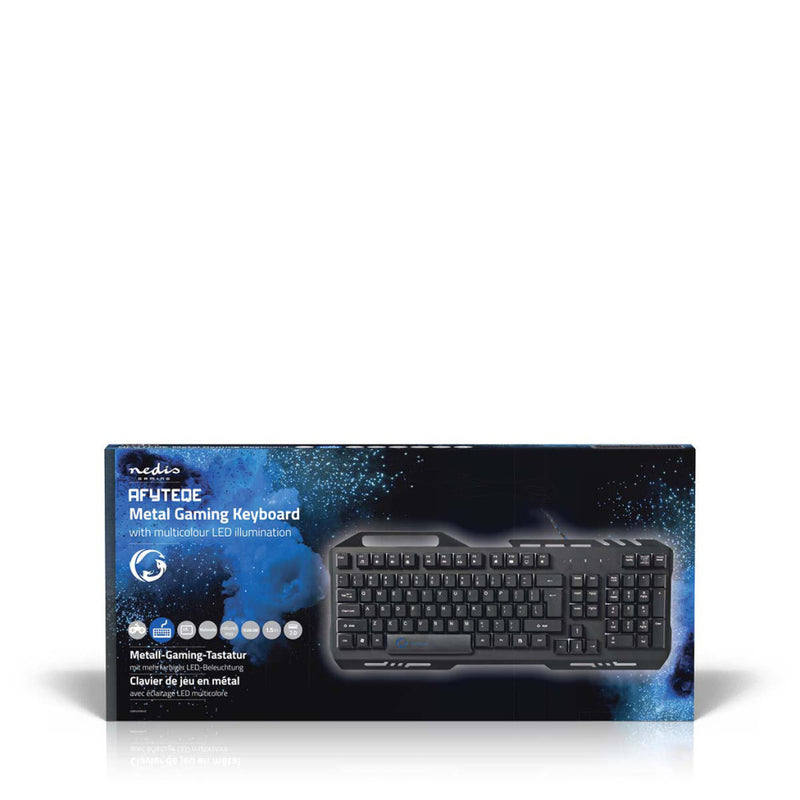 Nedis GKBD200BKUS Gaming-toetsenbord Rgb-verlichting Usb 2.0 Us International Metalen Design