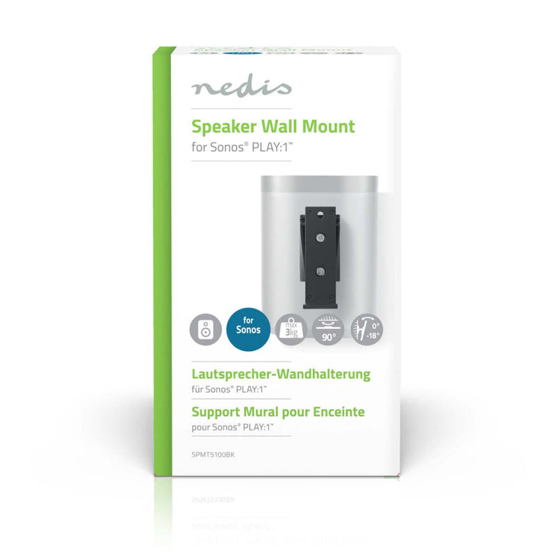 Nedis SPMT5100BK Luidspreker-muurbeugel Sonos® Play:1? Kantel- En Zwenkbaar Max. 3 Kg