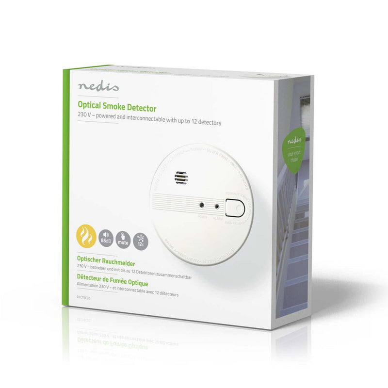 Nedis DTCTSC20 Rookmelder En14604 Verbindbaar Gevoed Door Lichtnet