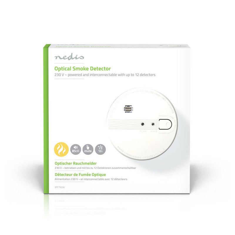 Nedis DTCTSC20 Rookmelder En14604 Verbindbaar Gevoed Door Lichtnet