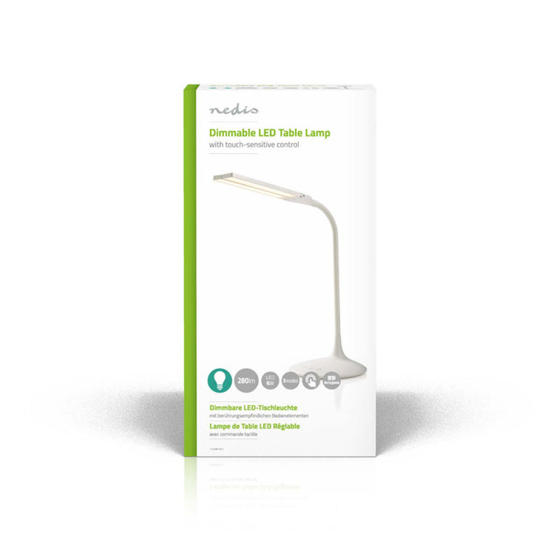 Nedis LTLG3M1WT4 Dimbare Led-tafellamp Aanraakbediening 3 Lichtmodi Oplaadbare Batterij 280 Lm