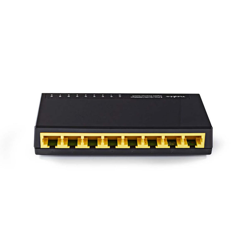 Nedis NSWH8P100BK Netwerkswitch 8 Poorten 1 Gbps Led-indicatielampjes