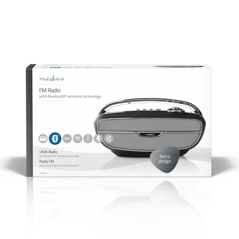 Nedis RDFM5300BK Fm-radio 60 W Bluetooth® Zwart / Zilver