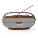Nedis RDFM5300BN Draagbare Radio Bruin Houtlook/Zilver