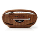Nedis RDFM5300BN Draagbare Radio Bruin Houtlook/Zilver