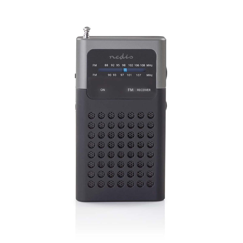 Nedis RDFM1100GY Fm-radio 1,5 W Zakformaat Zwart / Grijs
