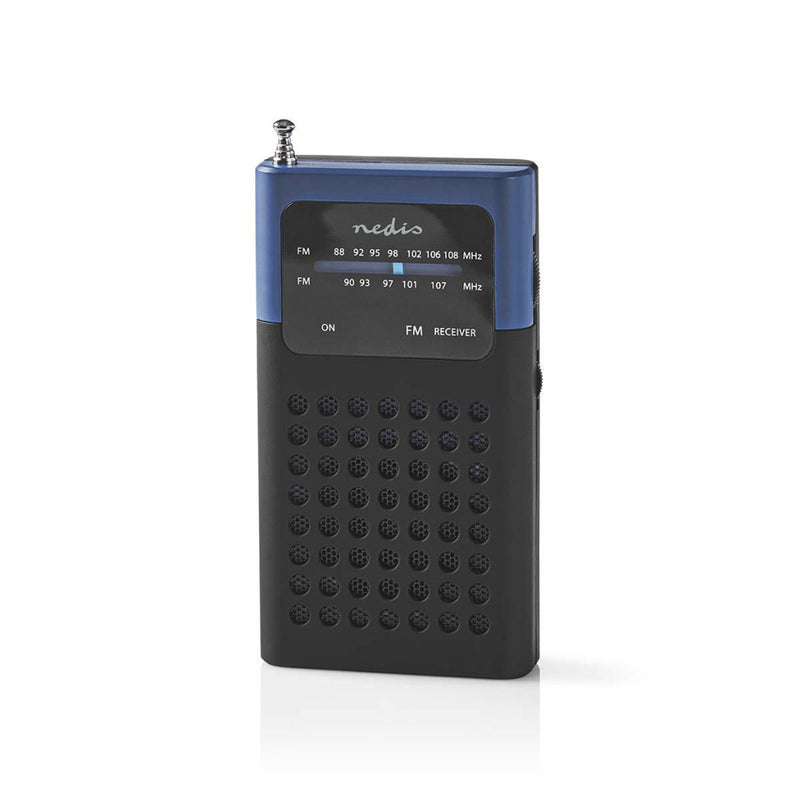 Nedis RDFM1100BU Fm-radio 1,5 W Zakformaat Zwart / Blauw