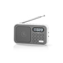 Nedis RDFM2200WT Fm-radio 2,1 W Klok & Alarm Grijs / Wit