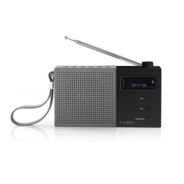 Nedis RDDB2210BK Digitale Dab+ Radio 4,5 W Fm Klok & Alarm Grijs / Zwart