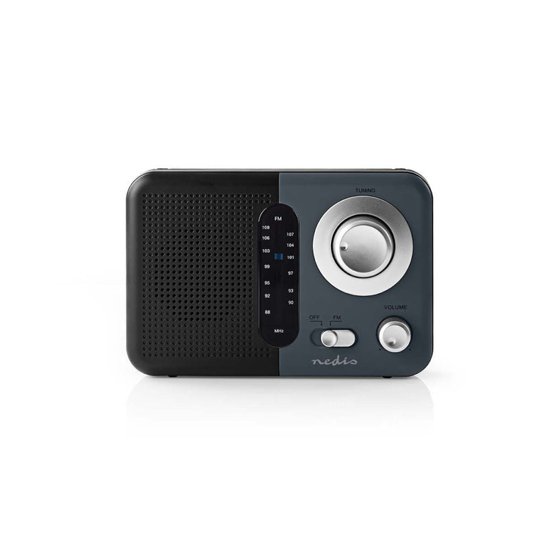 Nedis RDFM1300GY Fm-radio 2,4 W Draaggreep Zwart / Grijs